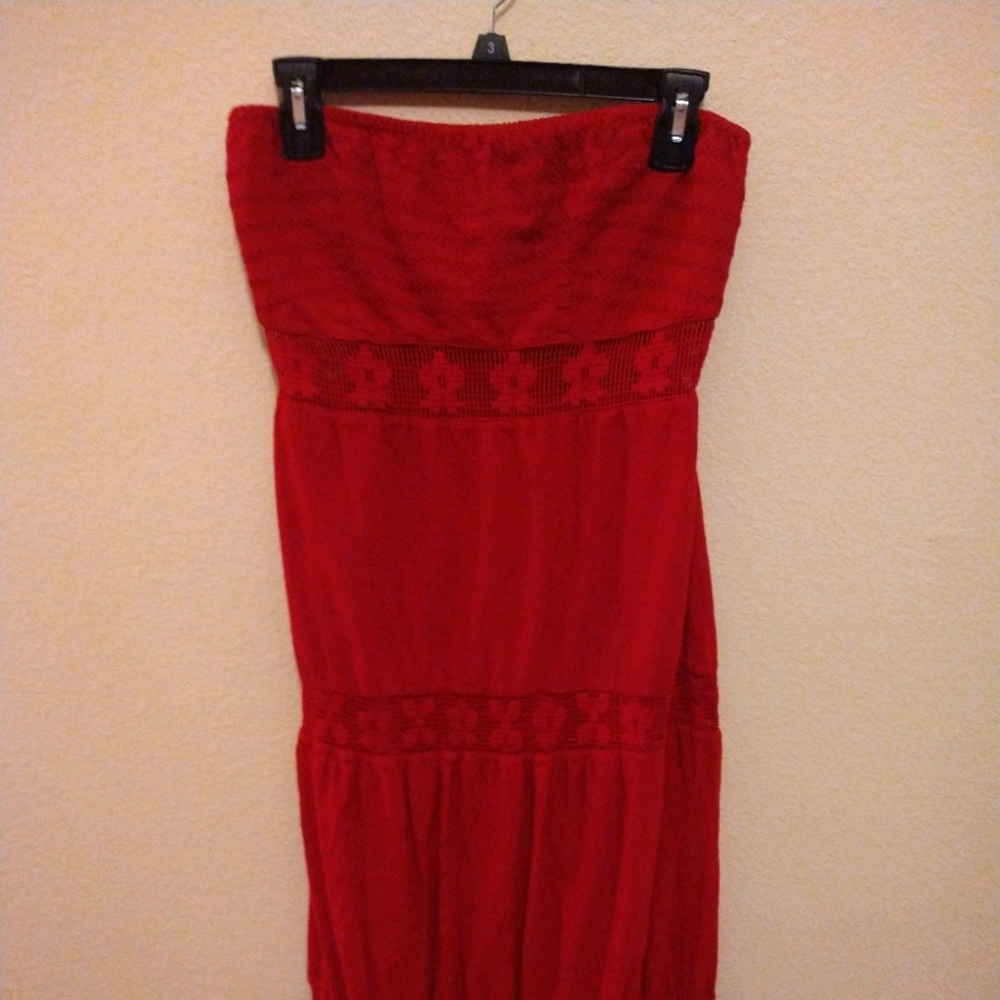 Red tube dress